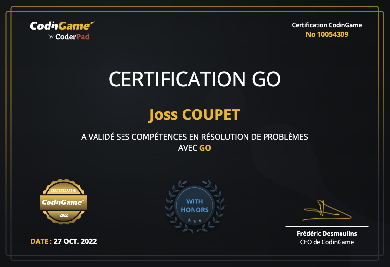 An image of the Go (Intermediate) Certificate project.